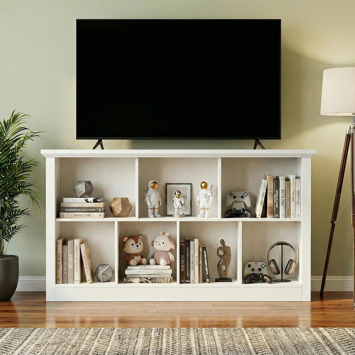 Unikito Cube Storage Organizer, Open Cube Bookshelf with Base, Warm White