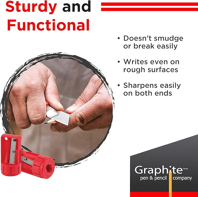 GRAPHITE Hard Lead Carpenter Pencils Bulk - Image 5