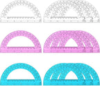 Zonon 12 Pack 6 Inch Plastic Protractor Christian Charity Donation 180 Degrees by Zonon