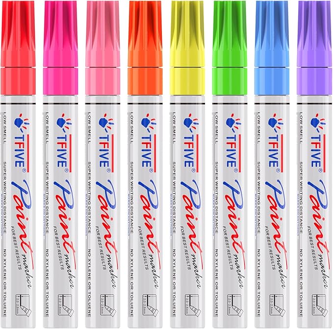 TFIVE Fluorescent Paint Markers, 8 Colors Neon UV Paint Pens by TFIVE%C2%AE