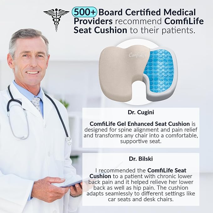 ComfiLife Premium Gel & Memory Foam Seat Cushion – Doctor Recommended Office - Image 3