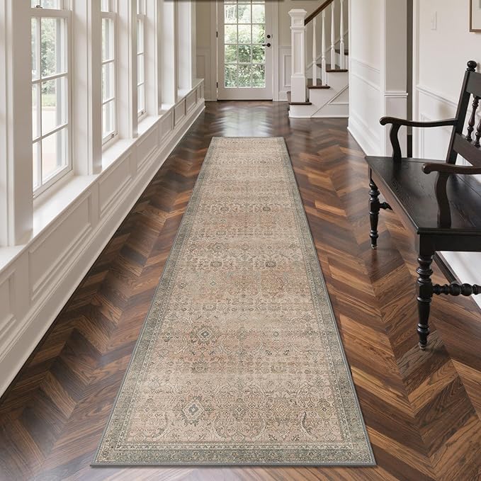 GENIMO 2x10 Runner Rugs for Hallway, Machine Washable Non Slip Vintage Rugs - Image 2