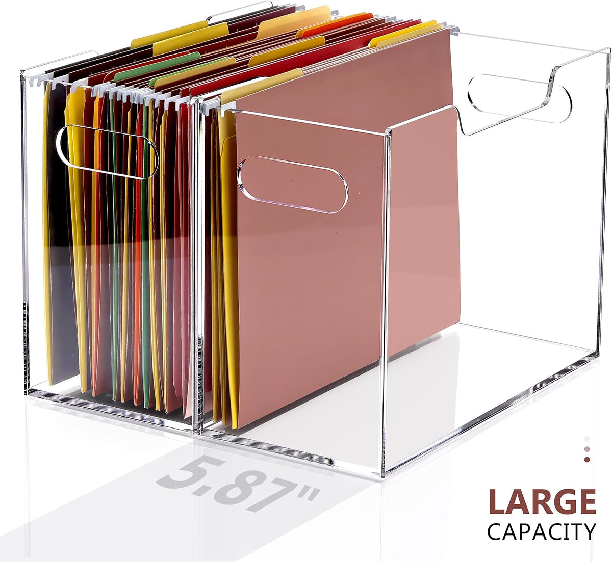 DINGHUO Hanging File Organizer, Acrylic File Holder with Handles, No Assembly...