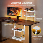 ARES WING 2-Tier Clamp On Desk Shelf, 16 inch Adjustable Above or Under Desk - Image 4