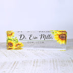 Artblox Personalized Office Desk Name Plate and Business Card Holder | Clear - Image 6