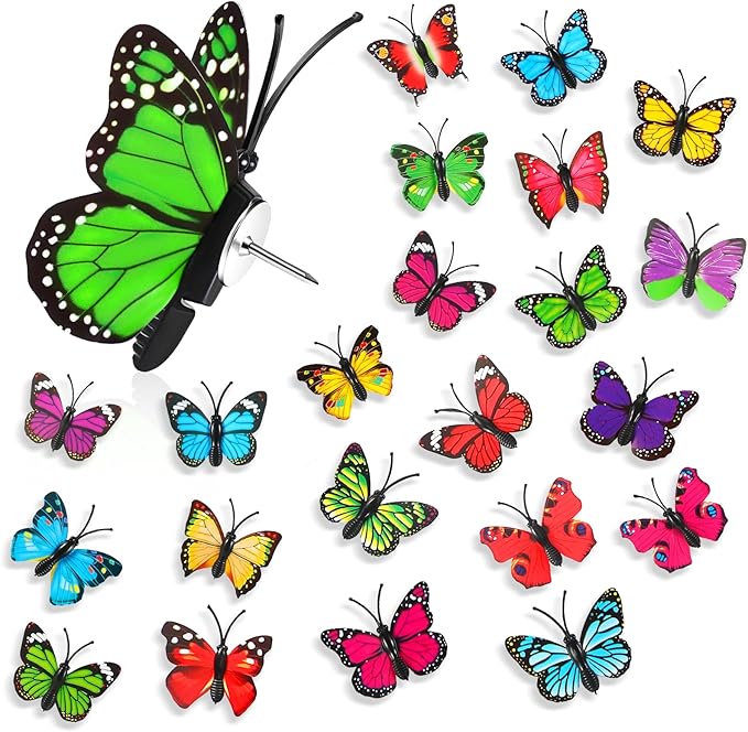 50Packs Butterfly Push Pins Decorative Push Pins Colorful Thumb Tacks Cute by GOOZADA