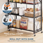 5-tier folding metal storage rack - 63" heavy-duty on a desk or shelf