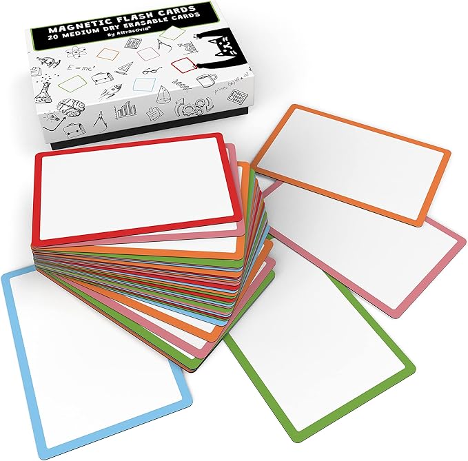 Attractivia Dry Erase Magnetic Labels 3.7 x 2.8 in, Color Borders, Medium Dry by Attractivia