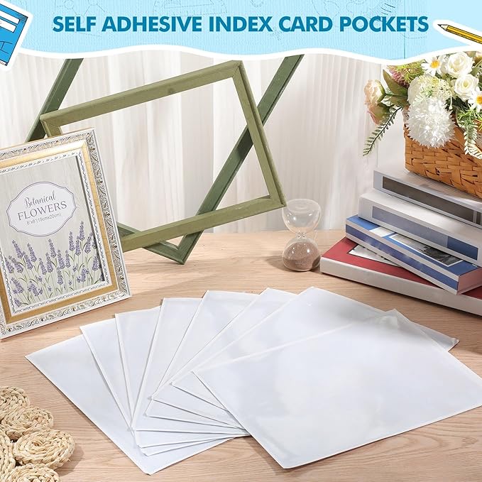 Outus Self Adhesive Shop Ticket Holders Clear Plastic Sleeves Adhesive Pockets - Image 6