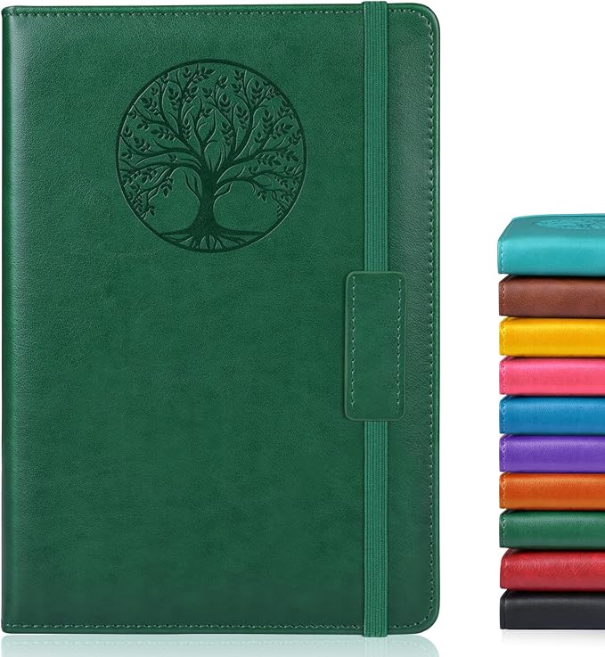 Biuwory Lined Journal Notebook for Women Men, 256 Pages A5 Hardcover Leather by Biuwory