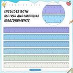 ForraFun 120 Pcs 12 Inch Plastic Ruler Bulk Colorful Transparent Ruler - Image 2