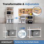 HOMEDANT 5 Tier Laminated White Boltless Metal Shelving Unit Adjustable Garage - Image 3