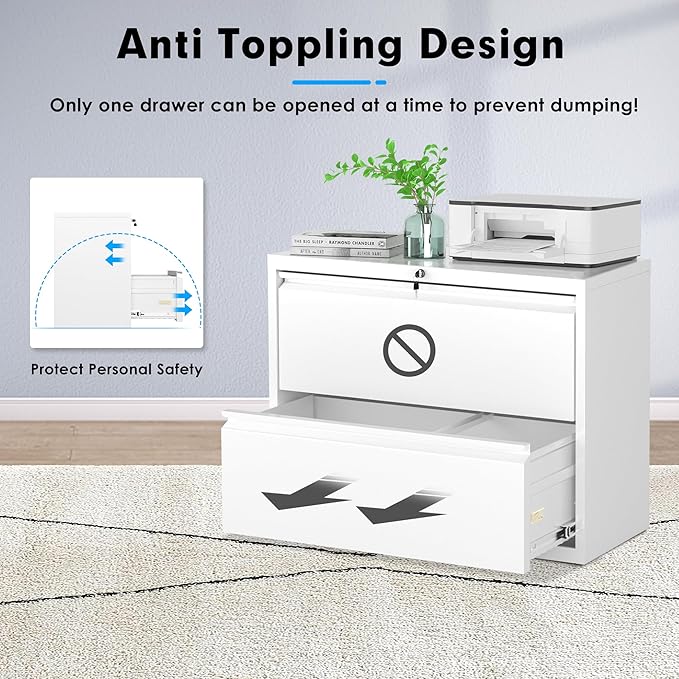 Pataku Lateral File Cabinet, 2 Drawer File Cabinet - Image 6