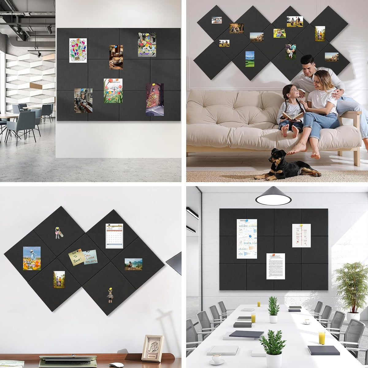 Large Cork Boards for Walls 48" x 36",12 Pack Bulletin Boards Alter...