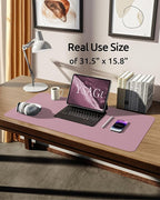 YSAGi Leather Desk Protector, Office Mat, Large Mouse Mat, Non-Slip PU Leather - Image 5