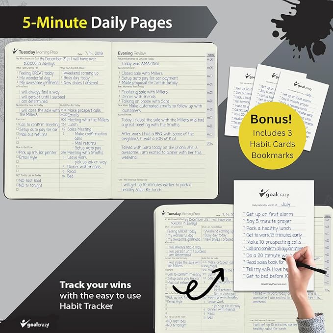 Undated Planner – 90 Day Guided Journal & Productivity Organizer, A5 Daily & - Image 6