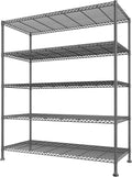 REIBII 45.5''W Storage Shelves Wire Shelving, 5 Tier Pantry Shelves