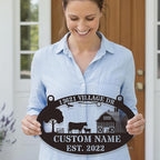 Custom Farmhouse Metal Sign | Personalized Last Name & Established Date Farm - Image 3