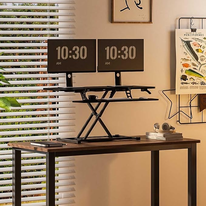 FLEXISPOT 40" Wide Standing Desk Converter Sit to Stand up Riser Height - Image 2