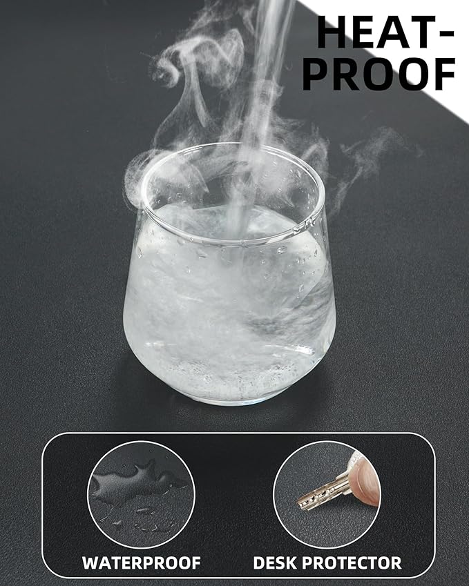 Leather Desk Pad Protector, Large Mouse Pad, Non-Slip Desk Blotter, Waterproof - Image 3