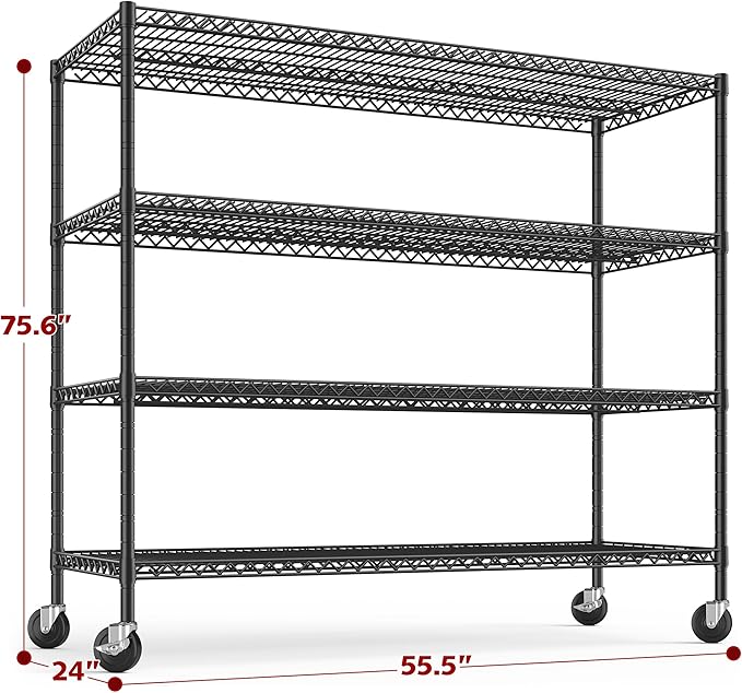 REIBII Set of 2 Storage Shelves Metal Shelving - Image 3