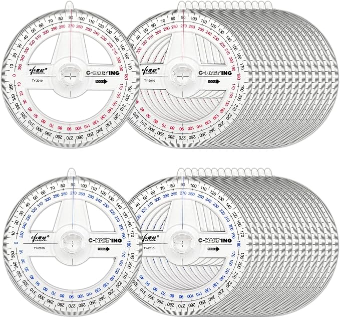 360° Protractor Pack of 30 Protactors Plastic Protractor Math Protractors Clear by LYHLYA