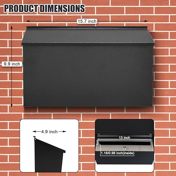 KYODOLED Locking Wall Mount Mailboxes - Image 2