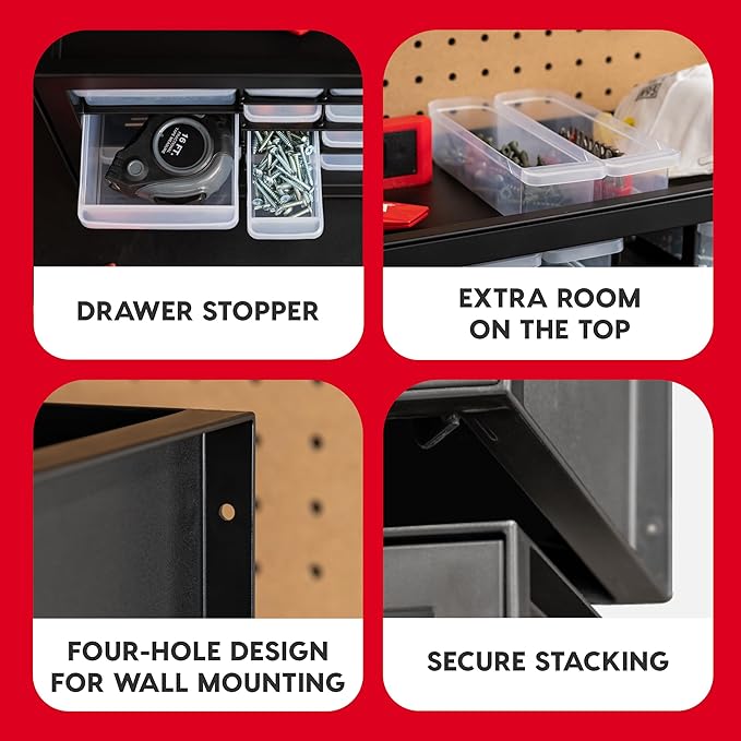 IRIS USA Screw Tool Organizer Small Parts Cabinet, Electronics Hardware Nuts - Image 4