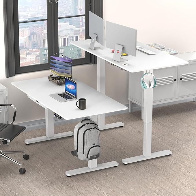 SHW 55 x 28 Inches Electric Height Adjustable Standing Desk - Image 2