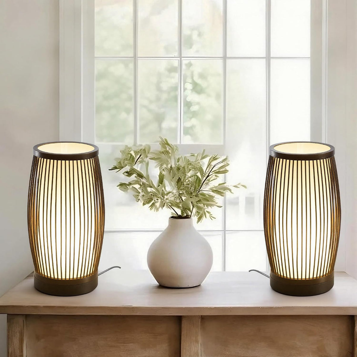 Boho Bedroom Lamps Set of 2, Small Bedside Lamp for Nightstands