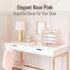 2 Pack 5-Tier Pink Desk Organizer - Image 2