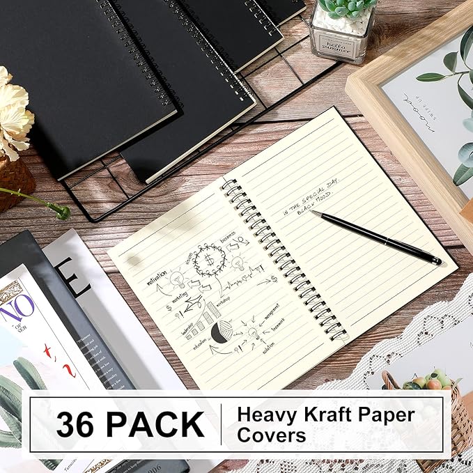 Yahenda 36 Pcs Spiral Notebook Bulk A5 Journal Lined 8.3'' x 5.5'' Writing - Image 2