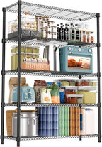 M MZG 5 Tiers Shelf 1750 lbs Steel Storage Shelving Utility Shelving Unit Steel by MEIGAOPLASTICANDMETALHKCOLIMITED