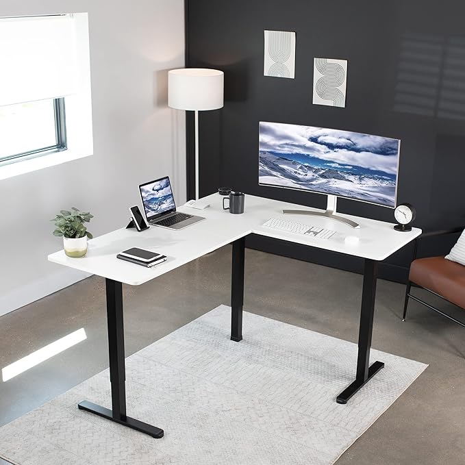 VIVO Electric Corner 63 x 55 inch L-Shaped Standing Desk, Memory Height - Image 8