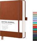 RETTACY Bullet Dotted Journal Notebook, 256 Pages, A5 Medium Size, Leather by RETTACY