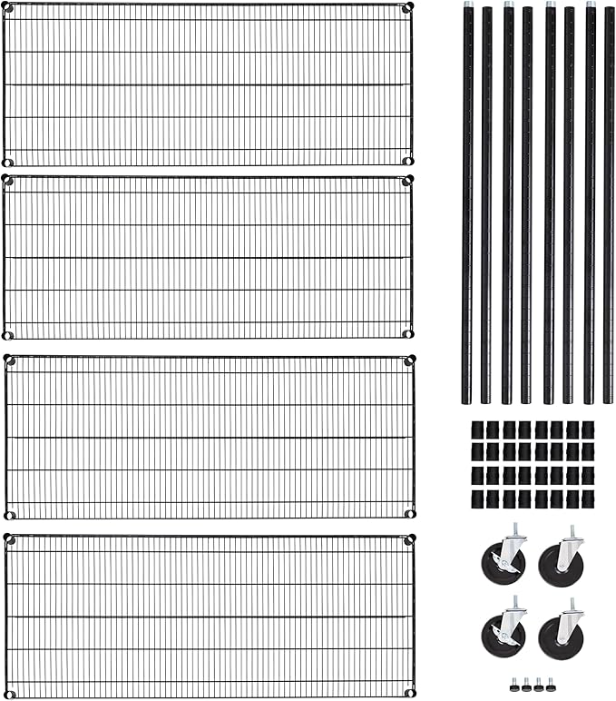 Seville Classics UltraDurable Heavy Duty NSF Solid Steel Wire Rack Storage Unit - Image 4