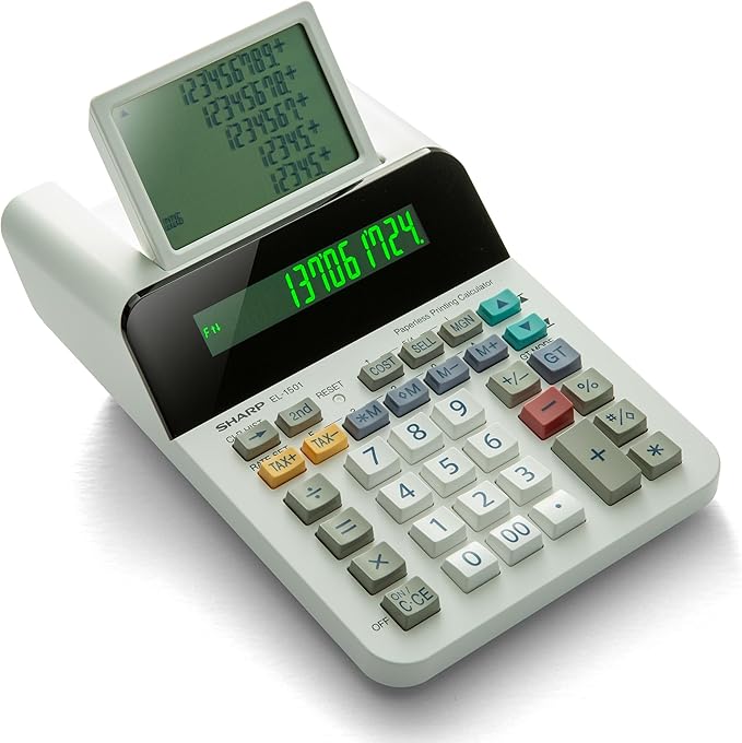 Sharp El-1501 Compact Cordless Paperless Large 12-Digit Display Desktop by SharpCalculators