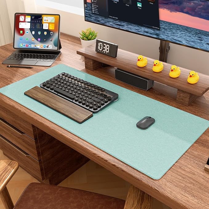 Auhoahsil Felt Desk Mat, Minimalist Large Mouse Pad XL 31.5 x 11.8 in, Desk Matt - Image 6