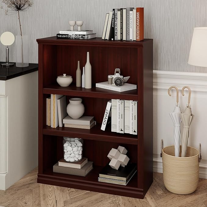 Bevfint 43 in Tall Bookcase, 3-Tier Bookshelf Open Storage, 33 inch Wide Floor - Image 5