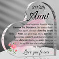 Aunt Gifts, Auntie Gift Ideas Heart Shaped Desk Sign Aunt Birthday Gifts From Niece Heart Acrylic Paperweight Birthday Gift 4×4 Inches