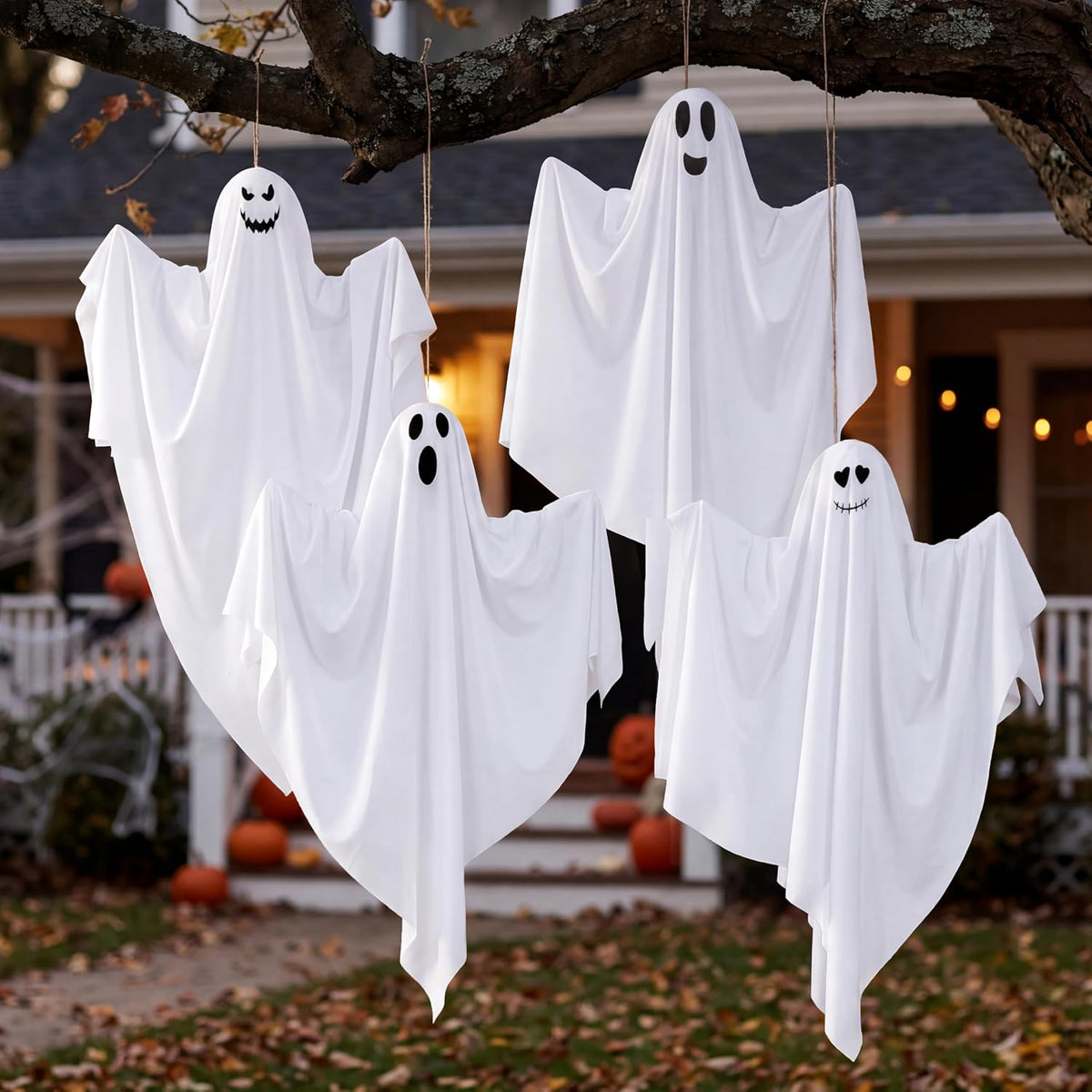 JOYIN 4 Pcs Halloween Party Decoration 27.5" Hanging Ghosts, Cute Flying...
