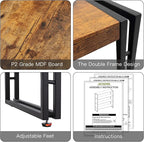 HCHQHS Bookshelf, 4-Tier Industrial Bookcase, Rustic Wood and Metal Open - Image 4