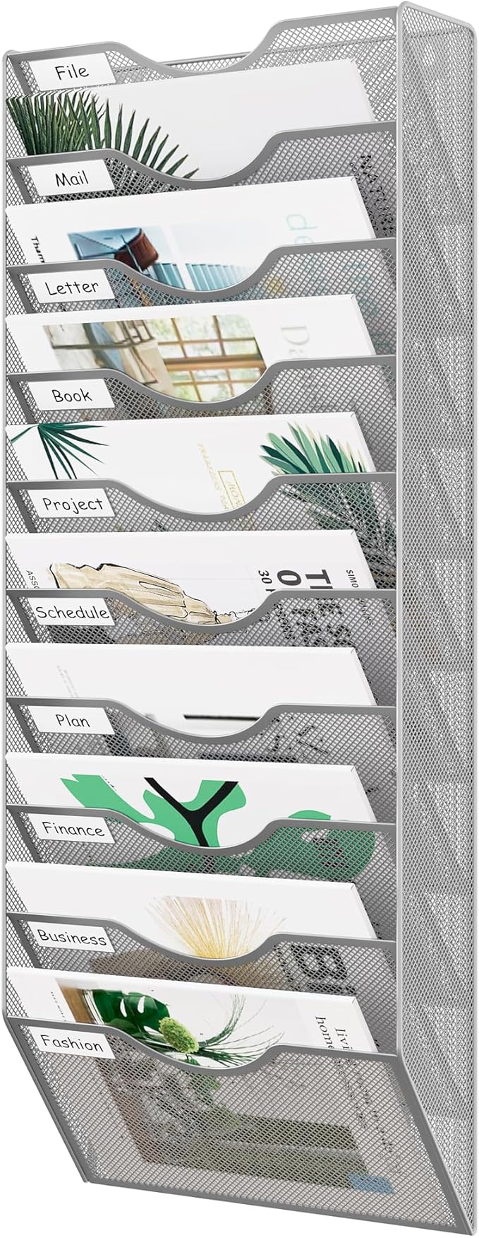 EasyPAG 10 Pocket Mesh Wall File Organizer, Hanging Paper Folder Holder by EasyPAG