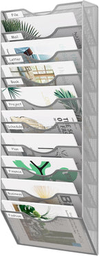 EasyPAG 10 Pocket Mesh Wall File Organizer, Hanging Paper Folder Holder by EasyPAG