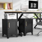 23.6" H Black Metal NightStand Locker Storage Cabinet with 1 Doors, Small Lockable Night Stand with Lock and 1 Adjustable Shelve for Bedroom Living Room Home Office