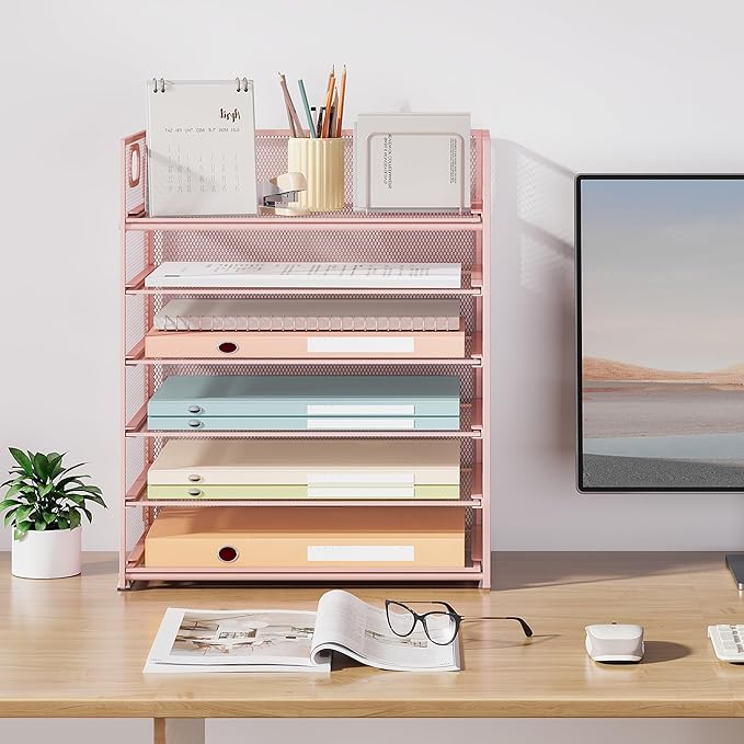Subekyu 6 Tier Office File Paper Desk Tray Organizer - Image 7