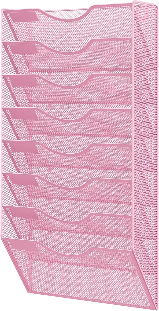 EasyPAG 8 Pocket Mesh Wall File Organizer, Hanging Paper Folder Holder by EasyPAG