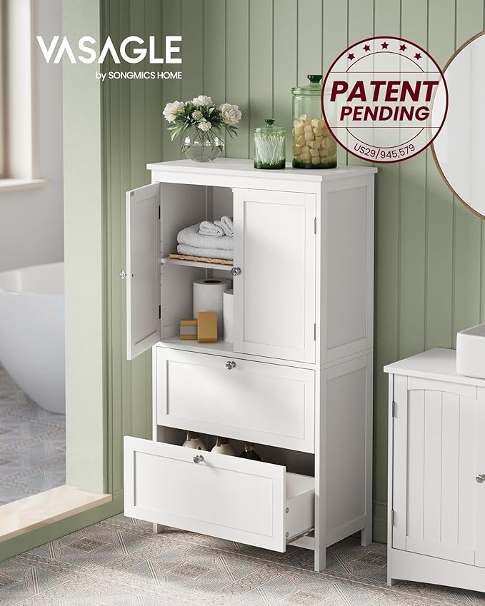 VASAGLE Floor Storage Cabinet, Freestanding Storage Unit - Image 4