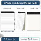 8 Pack Note Pads 4x6 Inch Paper of White Small Notepads - Image 2