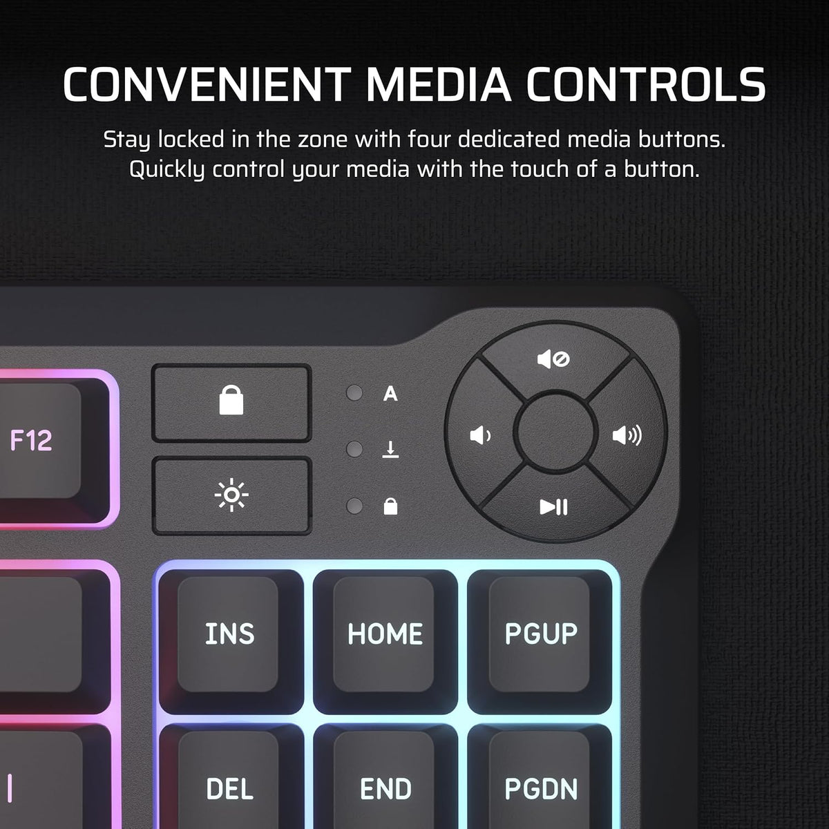 Corsair K55 CORE TKL RGB Gaming Keyboard – Tenkeyless, 8-Zone RGB, Quiet Memb...